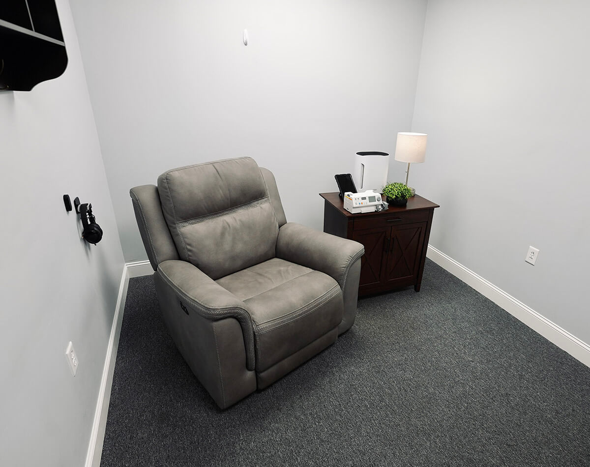 a chair in a low-stimulation private room
