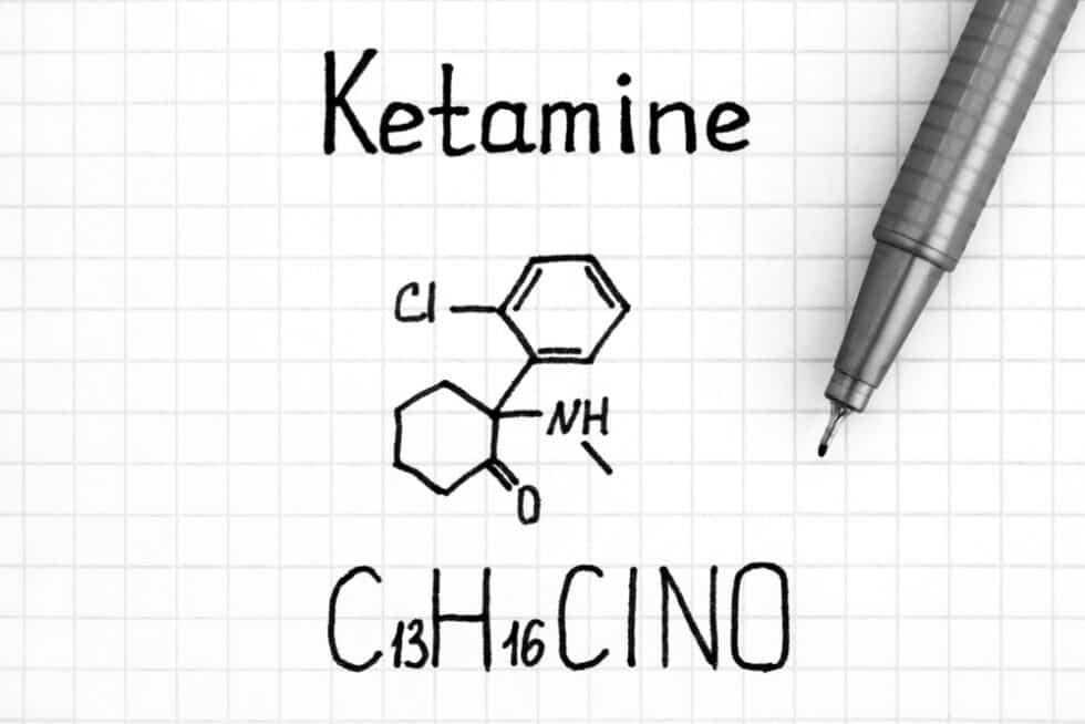 Handwriting,Chemical,Formula,Of,Ketamine,With,Pen.,Close,Up.